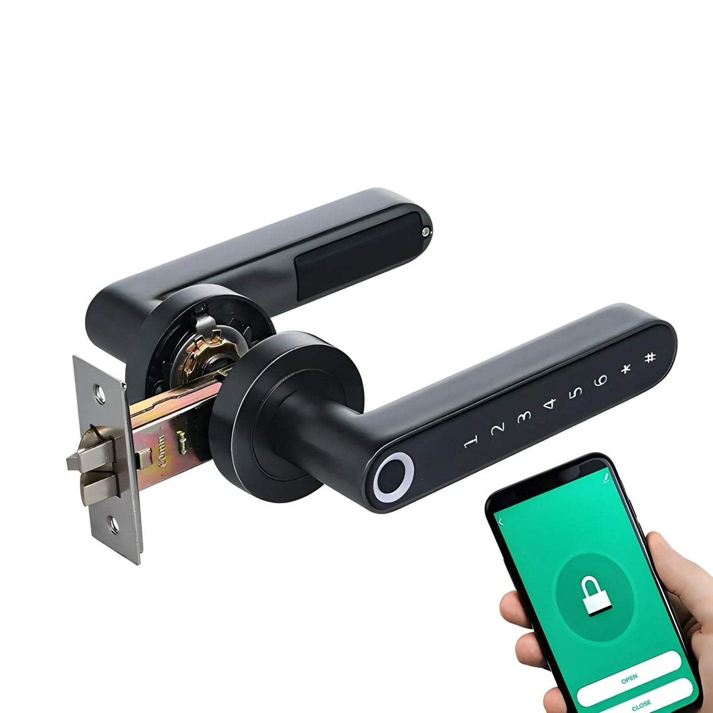 Nexora Fingerprint Door Lock – 4-in-1 Bluetooth Smart Lock