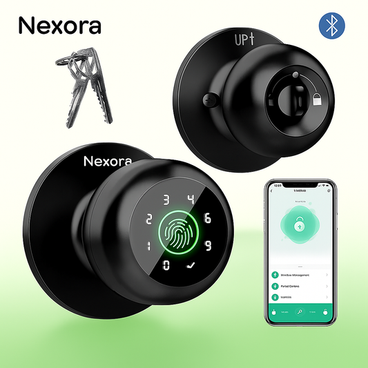 Nexora Smart 4-in-1 Fingerprint Door Lock – Keypad, App Control & Keyless Entry for Home, Office, Bedroom, Apartment, Garage