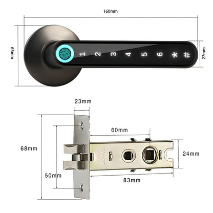 Nexora Fingerprint Door Lock – 4-in-1 Bluetooth Smart Lock